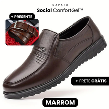 Sapato Social ConfortGel™ - Tecnologia Palmilha em Gel + 1 Cinto Exclusivo de Presente 🎁