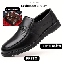 Sapato Social ConfortGel™ - Tecnologia Palmilha em Gel + 1 Cinto Exclusivo de Presente 🎁